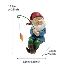 Load image into Gallery viewer, Fishing Garden Gnome Statue - Welcomes Little Guy With Rod, Funny Decorations for Pond Waterfalls

