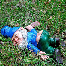 Load image into Gallery viewer, Lethogety Funny Garden Gnomes Outdoor Statues, 5.9 Inch Naughty Lying Figurine Wizard Dwarf Resin Sculpture Decoration for Lawn Patio Outside Yard Decor Novelty Housewarming Gift (Blue)

