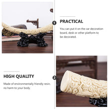 Load image into Gallery viewer, VOSAREA Halloween Ornaments Animal Sculpture Engraved Elephant Herd Statue Artificial Elephant Tusk Model Office Desktop Ornament for Halloween Home Office Table Centerpieces
