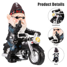 Load image into Gallery viewer, LUFEIS Gnome Statue, Riding Dwarf Statue, 13.5cm Outdoor Funny Garden Gnomes Decoration, Resin Dwarf Figurine Riding Motorcycle, Waterproof Gnome Figurine for Garden Yard Patio Lawn Decoration
