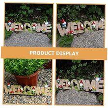 Load image into Gallery viewer, BESPORTBLE Garden Gnome Welcome Statue Cute Miniature Outdoor Decor Resin Dwarf Figurine for Patio and Yard Charming Welcome Sign for Garden Decoration
