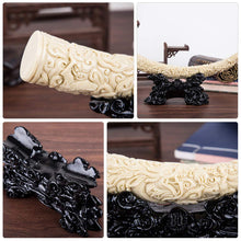 Load image into Gallery viewer, VOSAREA Halloween Ornaments Animal Sculpture Engraved Elephant Herd Statue Artificial Elephant Tusk Model Office Desktop Ornament for Halloween Home Office Table Centerpieces
