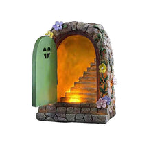 Load image into Gallery viewer, Srliya Solar Light Fairy Garden Miniature Door Sculpture Resin Statue (11 Black [8 Lights]), Srliyawbm5tsnrfq-79
