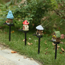 Load image into Gallery viewer, BOBVB 7pcs Solar Fairy Lights Garden Gnome Statues Outdoor Waterproof Mushroom Lights Resin Yard Owl for Patio Mushroom Lawn Statue for Patio Lawn Party Decorations
