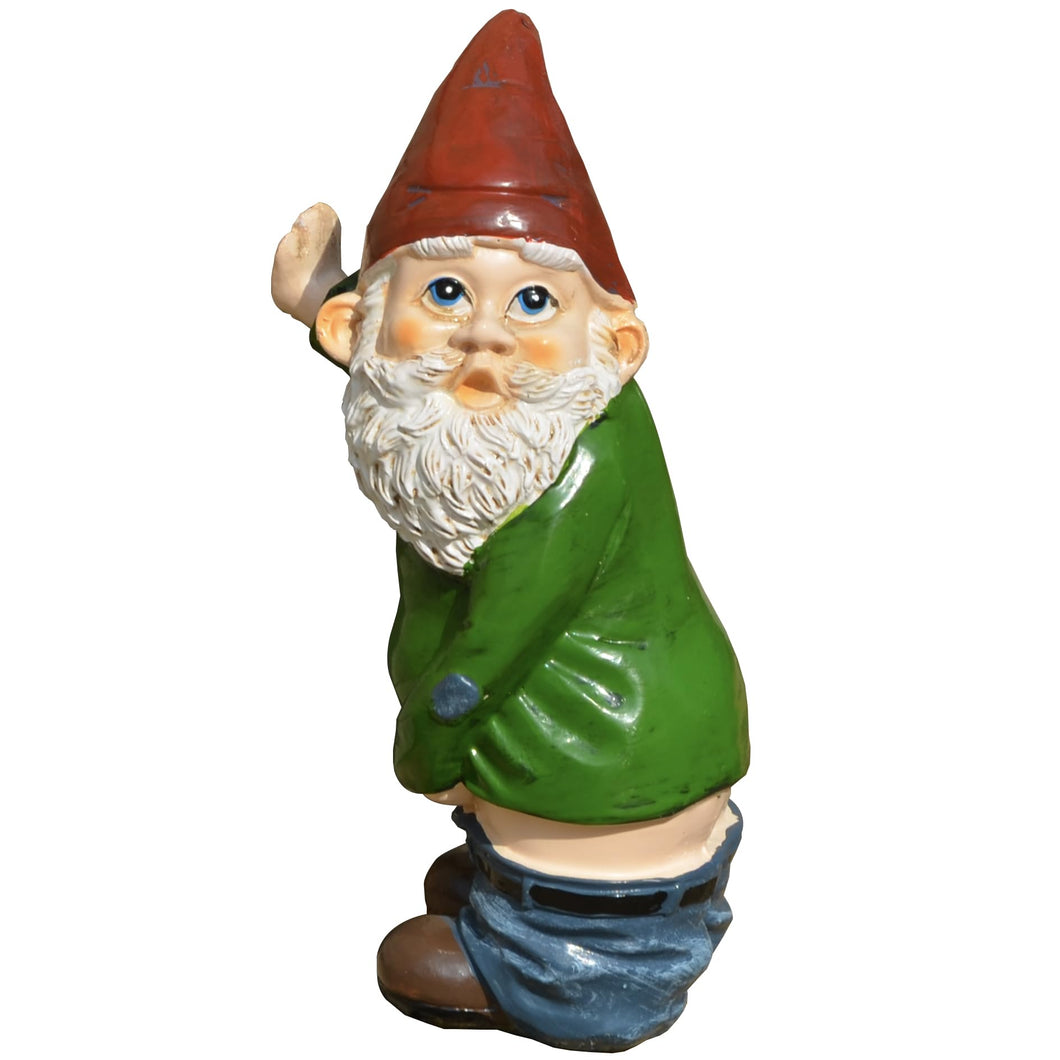 GREBSTK Garden Gnome Outdoor Statues Garden Sculpture Decoration Garden Figurine Art, 6 Inch Old Man with White Beard Sticking Out Tongue