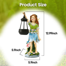 Load image into Gallery viewer, Pohabery Fairy Garden Statue Solar Garden Fairy with Lantern Light Outdoor Decoration Waterproof Solar Sculpture for Patio Yard Lawn Gift for Mom Grandma
