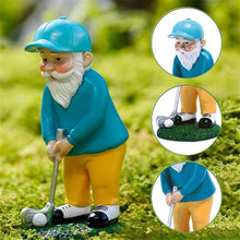 Load image into Gallery viewer, MOOCOCO 8.3 Inch Golf Gnomes Statues,Outdoor Golf Playing Garden Gnome Statue,Patio Yard Lawn Desk Home Office Decoration,Resin Dwarfs Figurine,1 Pc
