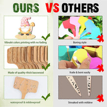Load image into Gallery viewer, arricraft 15 Pcs Gnome Shaped Wooden Plant Tags, Colorful Shaped Waterproof Garden Stake Plant Marker for Indoor Outdoor Potted Nursery Marker Decoration Accessories
