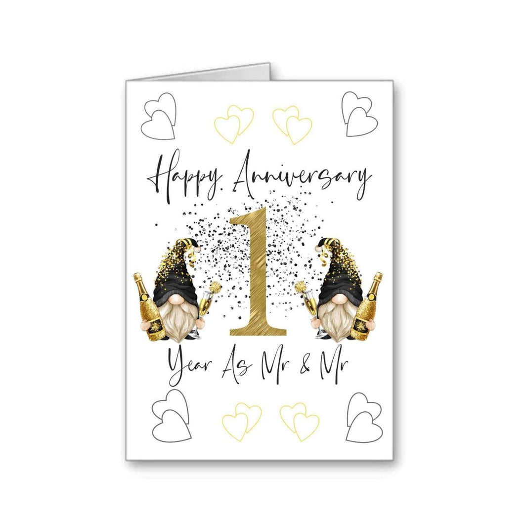 Gonk Gnome Gay Happy Anniversary Card 1st Card Mr Mr 1 (envelope Included)