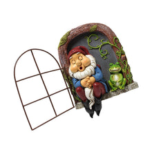 Load image into Gallery viewer, Happyyami Dwarf Figurine Resin Tree Decor Iron Window Hanging Garden Gnome Doll Home Ornament

