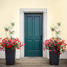 Load image into Gallery viewer, Metal Butterfly Stake for Garden Ornaments Outdoor, Large Colorful Butterfly Sculpture, Decorative Animal Flower Stakes for Patio Lawn Yard Decoration, 83 x 26 CM
