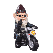 Load image into Gallery viewer, Lievevt Garden Gnome Statue Naughty Gnome Motorcycle Statue Axle Grease The Biker Christmas Decoration Ornaments For Lawn Patio Yard Indoor Outdoor Holiday Home Office
