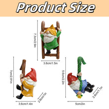 Load image into Gallery viewer, Dingzhidiy 3PCS Cute Climbing Gnome Figurines Flower Pot Hugger, Resin Garden Gnomes Statue, Plant Decorations for Pots, Outdoor Decor Fence Ornaments for Patio Lawn Garden Yard
