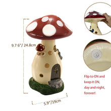 Load image into Gallery viewer, coonoe Fairy Houses for Outside - Solar Light Garden Decor, Solar Garden Decor, Waterproof Yard Mushroom Ornaments for Patio Lawn, Christmas, Birthdays, Unique Gift Ideas for Gardening Mom &amp; Grandma
