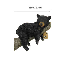 Load image into Gallery viewer, Black Bear Cub Statue Napping Hanging Out in a Tree,Tree Faces Figurine Decor Outdoor,Garden Peeker Tree Hugger Outdoor Sculpture,Garden Decor Tree Hugger Faces for Trees Bear Cub Resin
