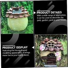 Load image into Gallery viewer, Toyvian 2 pcs Solar Powered Creative House Micro Landscape Ornament for Garden Outdoor Decor Unique Resin Glowing Adornment for Porch and Pathway Lighting
