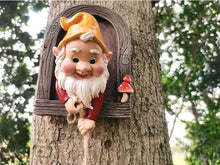 Load image into Gallery viewer, LYQTloml Climbing Gnomes Tree Decor - Cute Gnome Garden Statue Art Resin Dwarf Sculpture for Yard Outdoor Decoration Ornaments
