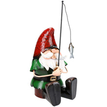 Load image into Gallery viewer, AB Tools Hand Painted Metal Garden Gnome Fishing Gift Ornament 20x18x39.5cm
