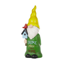Load image into Gallery viewer, Alpine Corporation 24&quot; H Gnome Place Like Home Indoor/Outdoor Garden Gnome Statue, Green/Yellow
