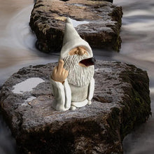 Load image into Gallery viewer, MOOCOCO Garden Gnome Statue, Funny Smoking Middle Finger Wizard Gnomes Statue Garden Figurine Art Garden Decoration, for Outdoor Lawn Yard Garden Porch Patio Ornaments (Middle Finger)

