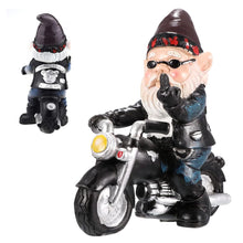 Load image into Gallery viewer, LUFEIS Gnome Statue, Riding Dwarf Statue, 13.5cm Outdoor Funny Garden Gnomes Decoration, Resin Dwarf Figurine Riding Motorcycle, Waterproof Gnome Figurine for Garden Yard Patio Lawn Decoration
