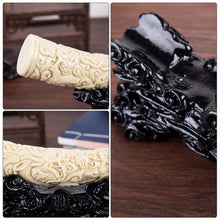 Load image into Gallery viewer, VOSAREA Halloween Ornaments Animal Sculpture Engraved Elephant Herd Statue Artificial Elephant Tusk Model Office Desktop Ornament for Halloween Home Office Table Centerpieces
