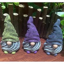 Load image into Gallery viewer, MOOCOCO Gnomes Ornament Resin Statues Mini Dwarf Figurine for Desk Outdoor Garden Patio Porch Lawn Home Decor Sculpture (Blue)
