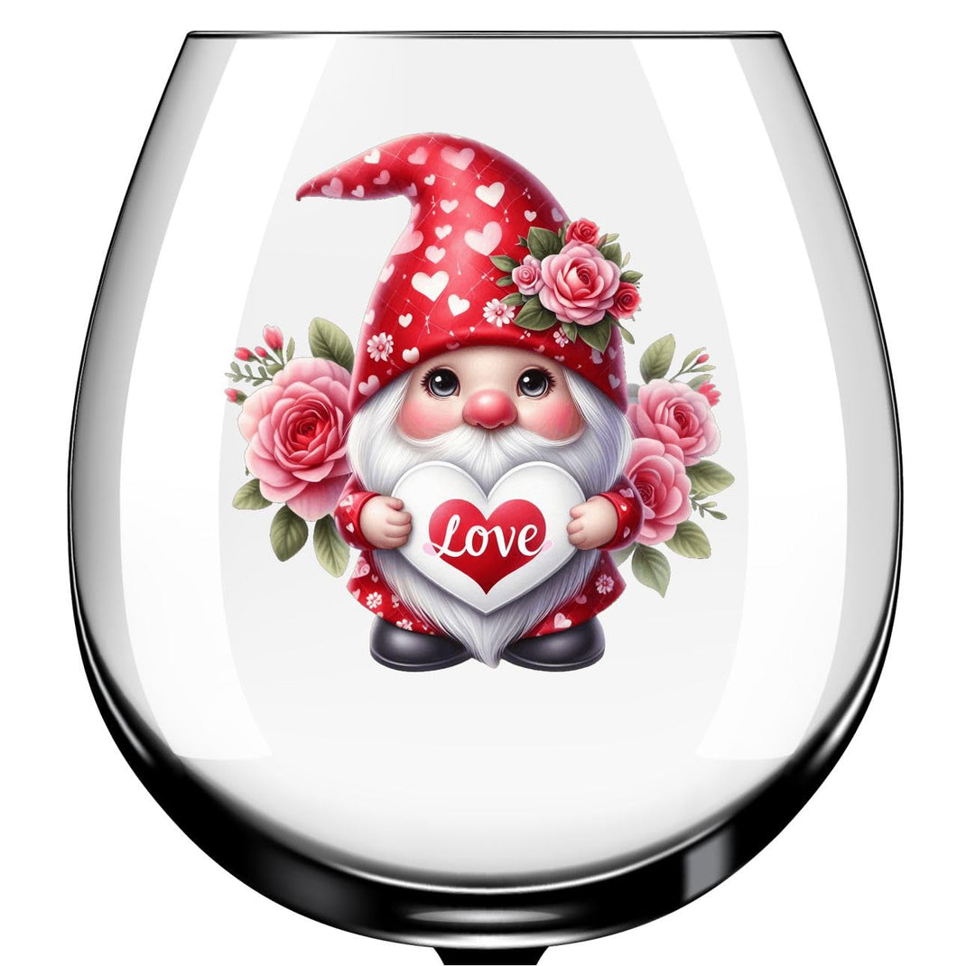 x12 Floral Gnome Gonk Valentine's Day Vinyl Decal Stickers Colour df831