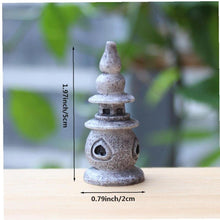 Load image into Gallery viewer, 2 Pcs Miniature Pagoda Statue Fairy Garden Ornaments Figurine Bonsai Decor Miniature Furniture Ornament for Zen Garden Lawn Decor
