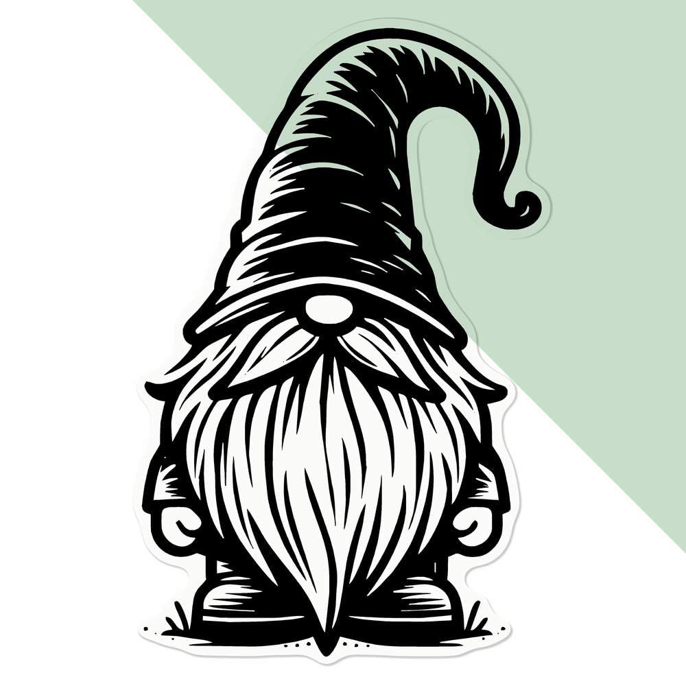 'Gonk Gnome' Clear Sticker Decal – Waterproof Film for Windows, Cars, Walls & Crafts, Large (210mm) (DC00137774)