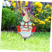 Load image into Gallery viewer, Toyvian Summer Gnome Garden Stake Decor Acrylic Outdoor Ornament for Lawn Patio Courtyard Pathway for Summer Festivals Gardening Enthusiasts
