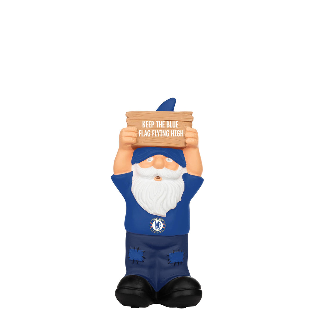 FOCO Officially Licensed Chelsea FC Slogan Sign Football Garden Gnome