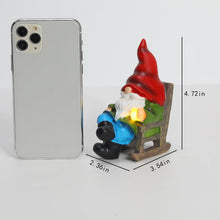 Load image into Gallery viewer, halp·ssfm Garden Gnome Statue Solar Light Miniature Outdoor Decor Gnome Figurine for Outdoor Indoor Home Lawn Yard Balcony Porch Patio for Women Mom Grandma 3.54&quot;x2.36&quot;x4.72&quot;
