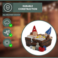 Load image into Gallery viewer, Garden Mile® Novelty Solar Powered Garden Gnome Statue Garden Gnomes Solar Powered Lights Resin Gnomes Statue Outdoor Decoration Bubble Bath
