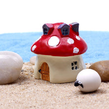 Load image into Gallery viewer, OUNONA Miniature Mushroom House Decoration Fairy Garden Dollhouse Plant Pot Figurine (Bright Red)
