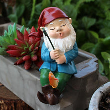 Load image into Gallery viewer, MasGo Fishing Gnome, Fisherboy Statue,Little Fishing Guy for Koi Pond or Waterfalls, Poolside Statue,Collectible Fishing Ornament,Fairy Gardens Gnomes Gifts Gnome Garden Accessories
