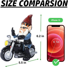 Load image into Gallery viewer, LOMUG Garden Gnome Motorbike Gnome, 15 X 14 CM Garden Decoration For Outdoors, Garden Gnome Statue, Waterproof Sun Protection Funny Garden Decoration Gnome, Decoration For The Terrace Balcony
