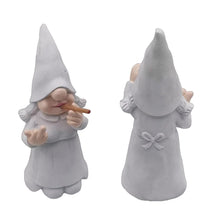 Load image into Gallery viewer, MINICAR 8&#39;&#39; H Funny Middle Finger Lady Gnomes Statues Outdoor Decor, Naughty Smoking Sculptures Garden Yard Patio Decorations, Paintable Unique Gifts
