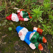 Load image into Gallery viewer, Lethogety Funny Garden Gnomes Outdoor Statues, 5.9 Inch Naughty Lying Figurine Wizard Dwarf Resin Sculpture Decoration for Lawn Patio Outside Yard Decor Novelty Housewarming Gift (Blue)
