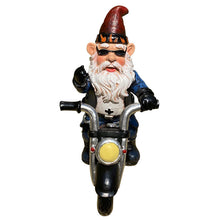 Load image into Gallery viewer, nezababy Garden Gnomes Decorations Funny Riding Motorcycle Naughty Sculpture Statue Outdoor Yard Lawn Decor Resin, Black
