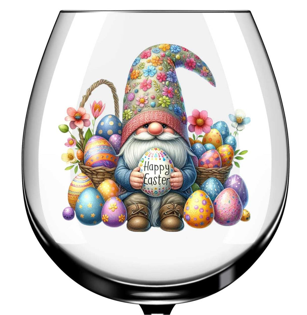 x12 Gnome Gonk Easter Glass Vinyl Decal Stickers Colour ol494