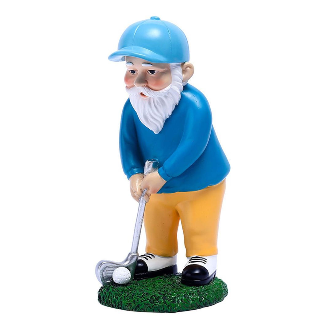 Golfing Gnomes Decoration Hand-painted Garden Gnomes Funny Outdoor Resin Statue Gnomes Figurine Ornaments Garden Gnomes