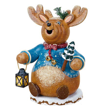 Load image into Gallery viewer, Hubrig Volkskunst German Incense Smoker Gnome Rudolph Reindeer 14cm / 5inch - Authentic German Erzgebirge Smokers

