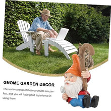 Load image into Gallery viewer, Happyyami 2pcs Garden Gnome Statue Charming Outdoor Decor for Garden Gnome Figurines Hooks Tree Ornaments for Home and Patio
