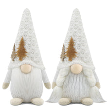 Load image into Gallery viewer, Godeufe Set of 2 Christmas Gonk Gnome Plush Xmas Winter Decorations Reindeer Handmade Elf Dwarf Figurines for Home Kitchen Farmhouse Holiday Festival Party Scandinavian Tomte - White
