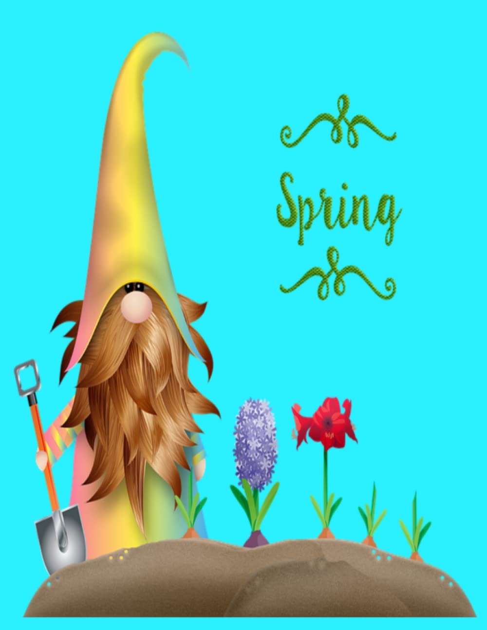 Spring Gnome Notebook: 200 Page Wide Rule