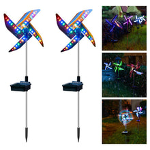 Load image into Gallery viewer, Mumuve Solar Power Windmill Light Outdoor Garden Decoration LED Garden Landscape Lights Waterproof Night Light Rainbow Gnome Statue

