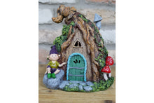 Load image into Gallery viewer, Casadomu Secret Garden Fairy House With Solar Powered Light Outdoor Lighting Resin Ornament Magical Toadstool House (5)
