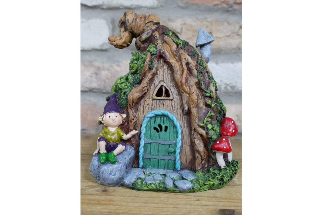 Casadomu Secret Garden Fairy House With Solar Powered Light Outdoor Lighting Resin Ornament Magical Toadstool House (5)