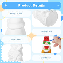 Load image into Gallery viewer, Varku 8 PCS Summer Beach Gnome Painting Kit, Paint Your Own Ceramic Gnome Statues, Paintable Gnome Figurines, DIY Gnome Statues with 12 Acrylic Paint 2 Brushes 1 Palette, Unpainted Arts and Crafts
